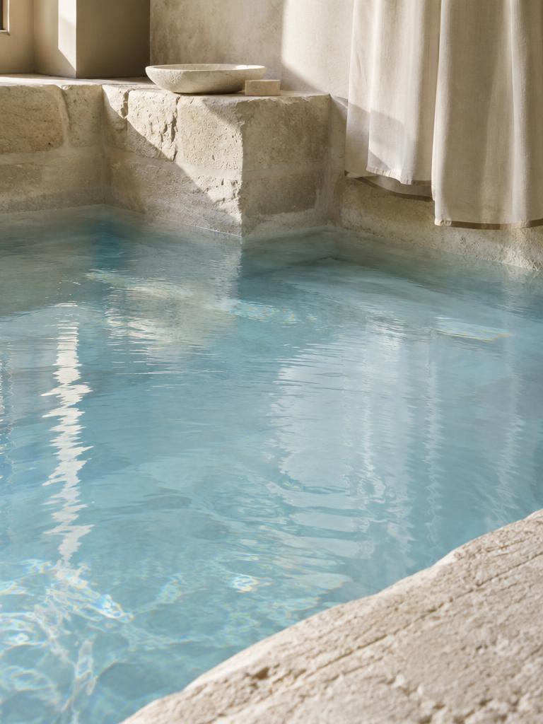 A stone mineral bath